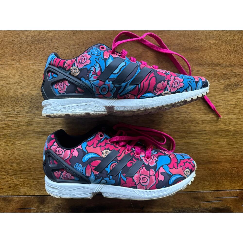 Adidas ZX Flux Floral Torsion Sneakers Women's 7.5 Pink Blue BB3791 - Picture 4 of 10